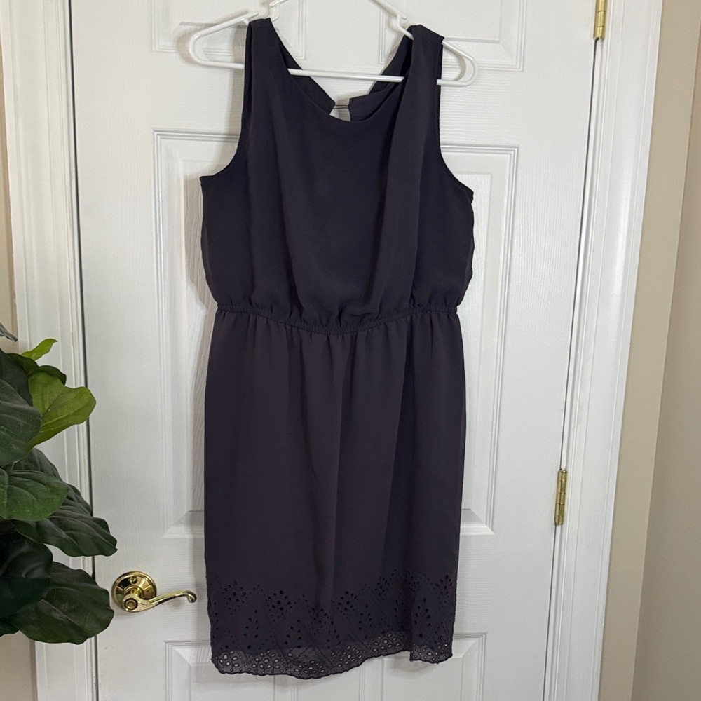 LOFT Dark Gray Sleeveless Midi Dress